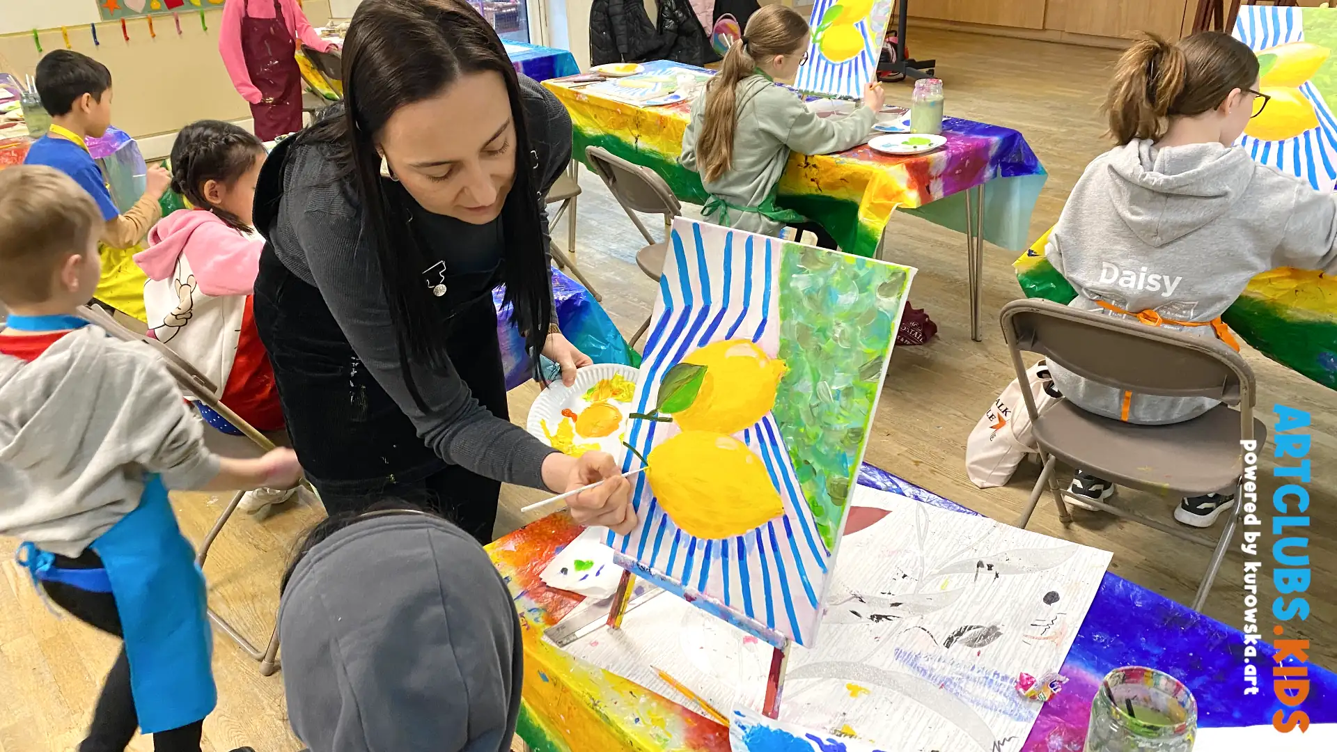 Acrylic Painting Art Classes for Children - Painting Lemons
